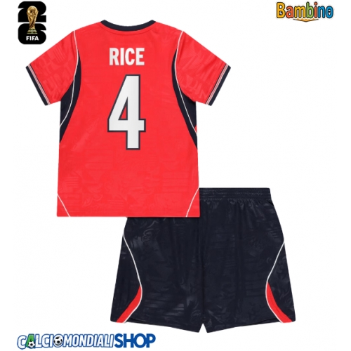 Maglie da calcio Inghilterra Declan Rice #4 Seconda Maglia Bambino Mondiali 2026  Manica Corta + Pantaloni corti)